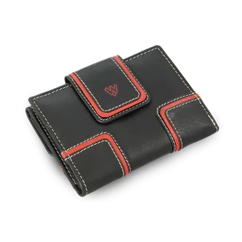 Peněženka Arwel Dámská kožená stylová peněženka se dvěma klopnami - česká výroba; černá