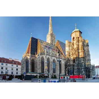 Fototapeta DIMEX | Vliesová fototapeta Katedrála sv. Štěpána II. MS-5-1065 | 375 x 250 cm| modrá, červená, hnědá + Vliesová fototapeta na stěnu DIMEX Katedrála sv. Štěpána II. MS51065 v rozměru 375 x 250 cm + lepidlo zdarma