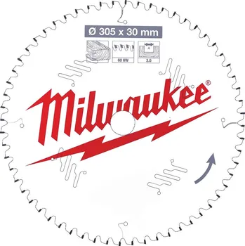 Příslušenství k nářadí MILWAUKEE Pilový kotouč dřevo 305X30X3.0X60ATB NEG.