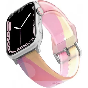 Řemínek na hodinky Matný průsvitný silikonový řemínek pro Apple Watch 42mm / 41mm / 40mm / 38mm - žlutorůžový