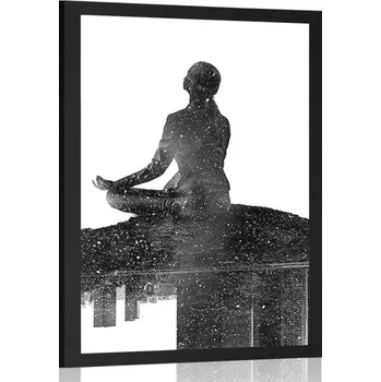 Plakát Dovido Plakát meditace ženy v černobílém provedení