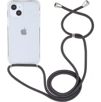 Pouzdro na mobilní telefon Transparentní kryt se šňůrkou pro iPhone 13 - šedý