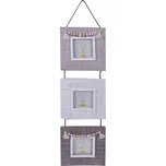 Dřevěný nástěnný fotorám s bílou patinou Woodia na 3 fota - 14*1*58 cm / 7*7 cm (3)