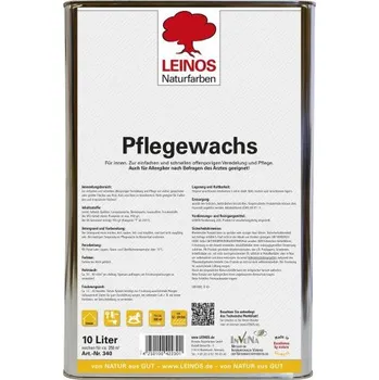 Olej na dřevo LEINOS 340 - Ošetřující (pečující) vosk 10lt LEINOS L-340 010000