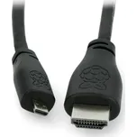 MicroHDMI - kabel HDMI 2.0 - originální pro Raspberry Pi 4 - 2m - černý