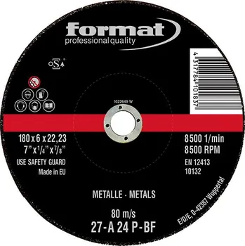 Brusný kotouč Hrubovací kotouč, prohnutý ocel/litina 180x8mm FORMAT