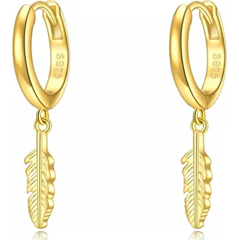 Náušnice Olivie Stříbrné náušnice PEŘÍČKA GOLD 7110 Ag 925; ≤2,7 g.