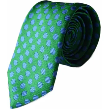 Kravata HEDVA ČESKÝ BROKÁT Kravata PESh 7 cm puntík zelená/modrá