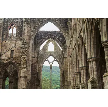 Fototapeta DIMEX | Vliesová fototapeta Klášter Tintern MS-5-1058 | 375 x 250 cm| zelená, hnědá, šedá + Vliesová fototapeta na stěnu DIMEX Klášter Tintern MS51058 v rozměru 375 x 250 cm + lepidlo zdarma