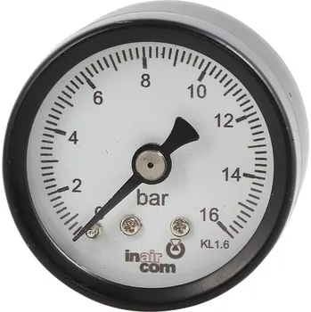 Příslušenství ke kompresoru INAIRCOM Manometr zadní vývod 63mm 1/4" 0-25bar (Ilustrativní foto)