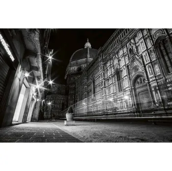 Fototapeta DIMEX | Vliesová fototapeta Ulice za rozbřesku MS-5-0751 | 375 x 250 cm| bílá, černá + Vliesová fototapeta na stěnu DIMEX Ulice za rozbřesku MS50751 v rozměru 375 x 250 cm + lepidlo zdarma