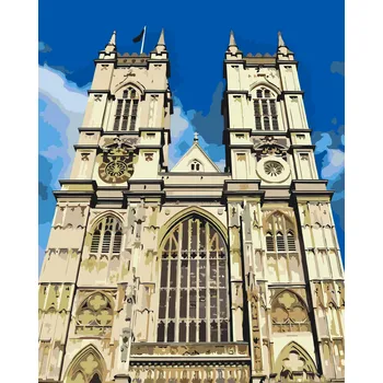 Malování podle čísel - Westminsterské opatství, Anglie Velikost: 40x50cm, Rámování: Pouze srolované plátno
