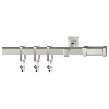 Garnýž Quadro jednoduchá satin nickel Zanotti