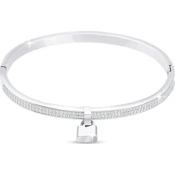 Náramek biju Náramek na ruku z chirurgické oceli - pevný 5127-18, přívěsek zámek se zirkony 2002127