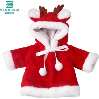 Vánoční kabátek s bambulkami a růžky pro Baby Born či American Girl Motiv: Červená