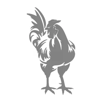 Samolepící dekorace SAMOLEPKA Kohout 004 levá (17 - šedá) NA AUTO, NÁLEPKA, FÓLIE, POLEP, TUNING, VLASTNÍ TEXT, TISK, AUTOSAMOLEPKY.cz, POLEPY, OBRÁZEK, LOGO, SAMOLEPKY