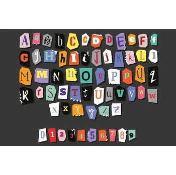 Fototapeta DIMEX | Vliesová fototapeta Barevná abeceda MS-5-2051 | 375 x 250 cm| zelená, bílá, černá, žlutá, oranžová, šedá + Vliesová fototapeta na stěnu DIMEX Barevná abeceda MS52051 v rozměru 375 x 250 cm + lepidlo zdarma