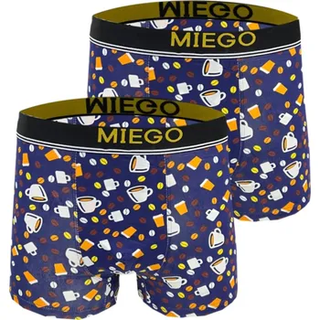 Boxerky UOMO Pánské bavlněné boxerky - Cappuccino (Balení/2ks) Barva: Modrá, Velikost: M