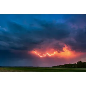Fototapeta DIMEX | Vliesová fototapeta Noční bouře MS-5-1950 | 375 x 250 cm| zelená, modrá, oranžová + Vliesová fototapeta na stěnu DIMEX Noční bouře MS51950 v rozměru 375 x 250 cm + lepidlo zdarma