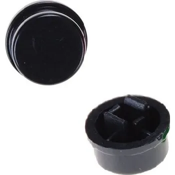 Vývojová deska Knoflík pro mikrospínač - Černý, 12 x 12 x 7,3 mm