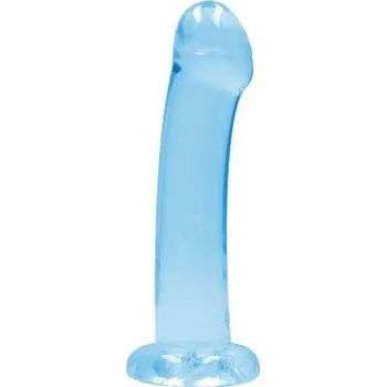 Dildo Gelové dildo RealRock Crystal Clear Non Realistic 7″ modré, dildo s přísavkou 19 x 3,5 cm