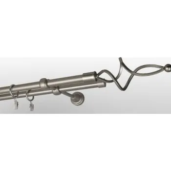 Garnýž Kovová garnýž Satin nickel Ø 19 mm - Azur falisty