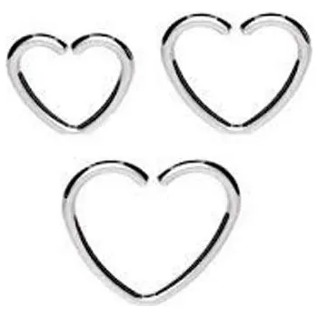 Piercing Titanový piercing do nosu Daith Heart 1mm 1ks