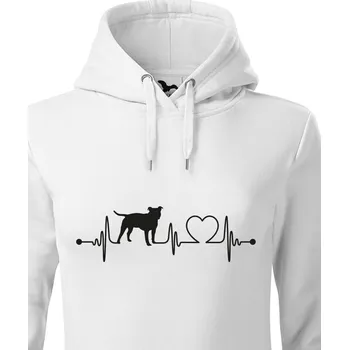 Dámská mikina Dámská mikina Stafordšírsky bulteriér tep, Barva Bílá, Velikost XS, Canvas Dámská mikina Bezvatriko.cz 1016