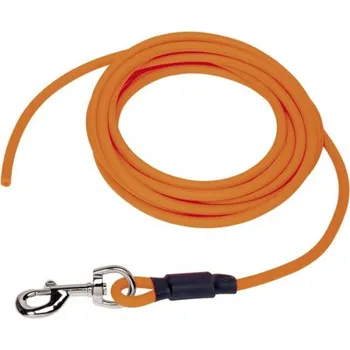 Vodítko pro psa Nobby Nobby COVER kulaté stopovací vodítko bez smyčky pvc oranžová neon M-L 5 m