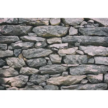 Fototapeta DIMEX | Vliesová fototapeta Hrubá kamenná zeď MS-5-2396 | 375 x 250 cm| černá, šedá + Vliesová fototapeta na stěnu DIMEX Hrubá kamenná zeď MS52396 v rozměru 375 x 250 cm + lepidlo zdarma