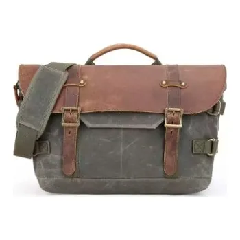 Stylová foto brašna Vagabund Premium green (plátěná a kožená fotobrašna retro vzhledu)