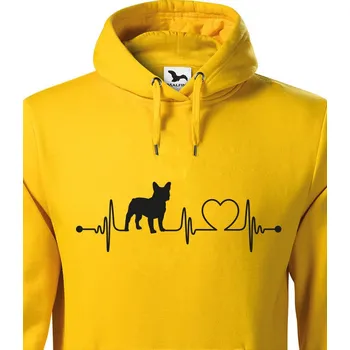 Pánská mikina Pánská mikina Francouzský buldoček tep, Barva Žlutá, Velikost S, Canvas Pánská mikina Bezvatriko.cz 1047