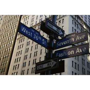 Fototapeta DIMEX | Vliesová fototapeta Značky ulic v New Yorku MS-5-2990 | 375 x 250 cm | modrá, bílá, béžová + Vliesová fototapeta na stěnu DIMEX Značky ulic v New Yorku MS52990 v rozměru 375 x 250 cm + lepidlo zdarma