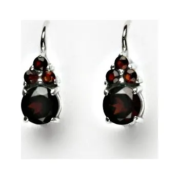 Náušnice Zlaté náušnice, bílé i žluté zlato, přírodní granáty - VE 168