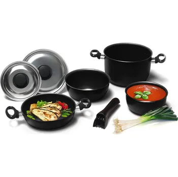 Příslušenství ke karavanu Sada hliníkových kempingových hrnců Camp4 - 7 dílná