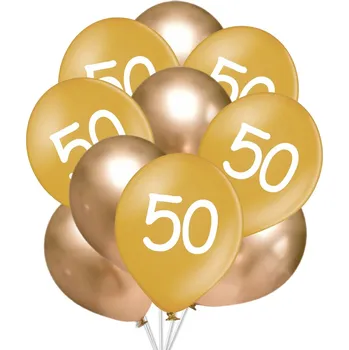 Balónek Balónky 50 narozeniny zlaté 10 ks 30 cm mix balonky.cz b81065