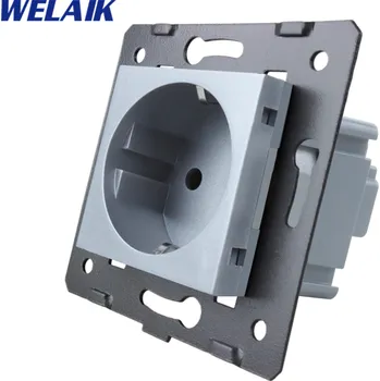 Elektrická zásuvka WELAIK zásuvka elektro jednonásobná -šedá EU