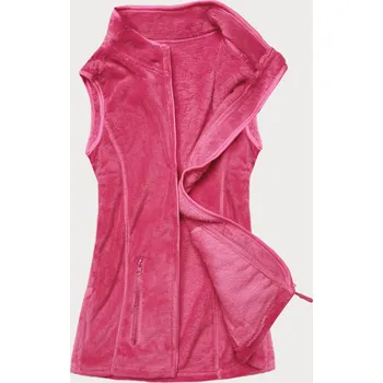 Dámská vesta Růžová plyšová dámská vesta (HH003-51) odstíny růžové L (40)