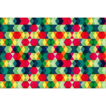 Fototapeta DIMEX | Vliesová fototapeta Barevné trojúhelníky MS-5-2052 | 375 x 250 cm| zelená, modrá, červená, žlutá, oranžová + Vliesová fototapeta na stěnu DIMEX Barevné trojúhelníky MS52052 v rozměru 375 x 250 cm + lepidlo zdarma