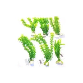 Dekorace do akvária Tatrapet akvarijní rostlina, 15 - 20 cm, mix 5 ks, zelená
