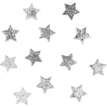 Vánoční dekorace Anděl Dřevěné hvězdičky stříbrné, 12 ks - 3,5 cm