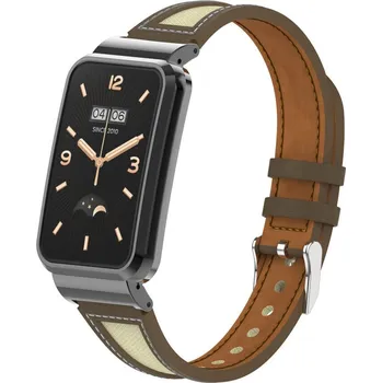 Ostatní příslušenství k chytrým hodinkám eses Kožený řemínek kombinovaný pro Xiaomi Smart Band 7 Pro - Hnědý