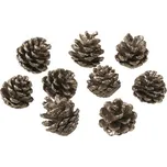 Šišky dekorační 9 ks, s měděnými glitry