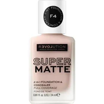 Make-up Revolution Relove Super Matte Foundation dlouhotrvající matující make-up odstín F4 24 ml
