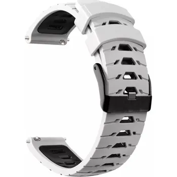 eses Silikonový vzorkovaný řemínek - Bílo černý, 22 mm