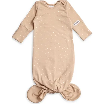 Dětská móda Moniel Novorozenecké body s uzlem Dots béžová 0-3 měsíce