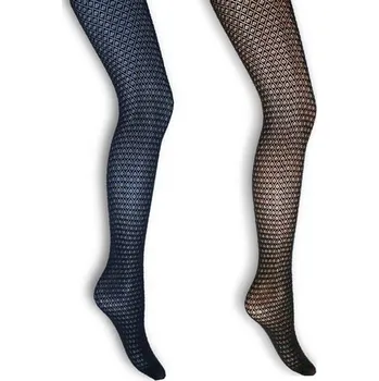 Dámské punčochy Myga - Dámské italské punčochové kalhoty 50 DEN - vzor Diamant - 1X černá + 1X modrá/3 - M