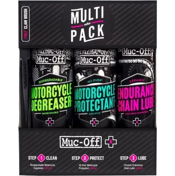 Motokosmetika MUC-OFF MOTORCYCLE MULTI VALUE PACK - Sada pro základní péči o motocykl