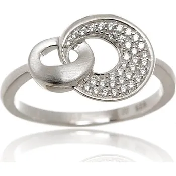 Prsten Stříbrný prsten s čirými zirkony STRP0458F