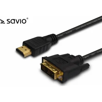 Video kabel Savio CL-139 adaptér k video kabelům 1,8 m DVI-A HDMI Typ A (standardní) Černá